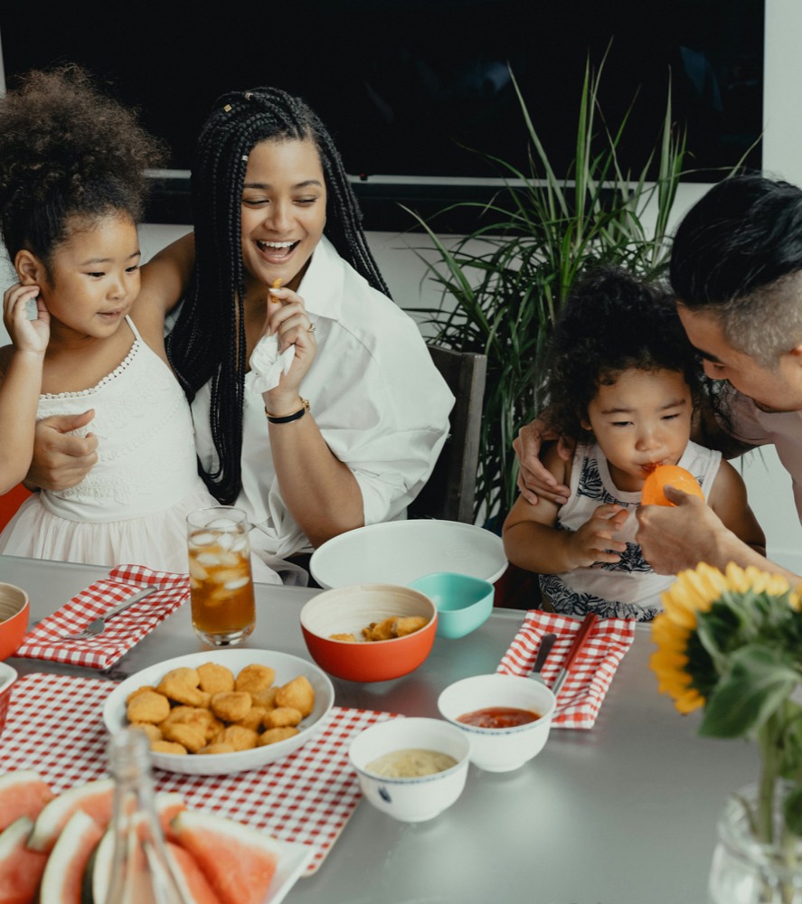 A family sharing a meal