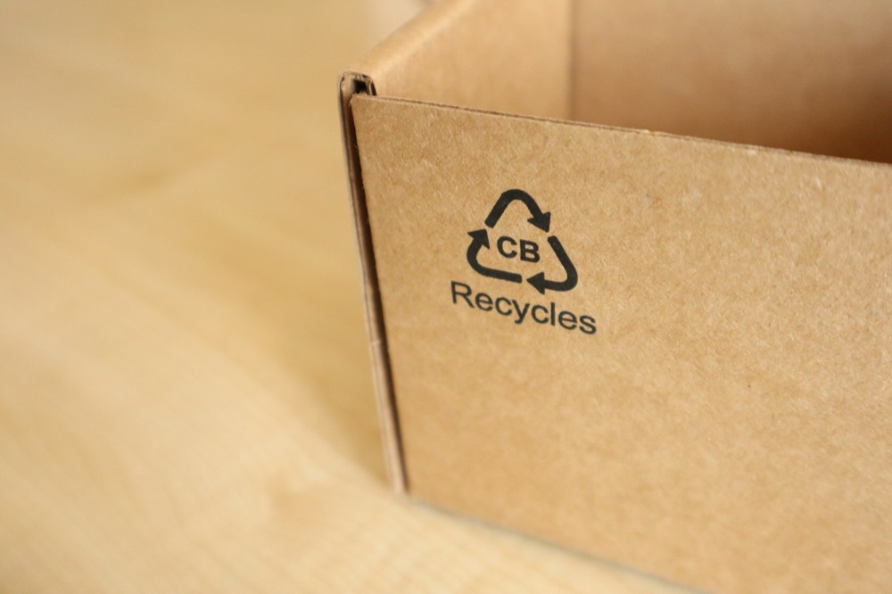 A recyclable cardboard box